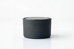 Black candle in matt glass with engraved text 