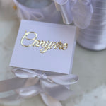 Decorative baptism box with a white bow 