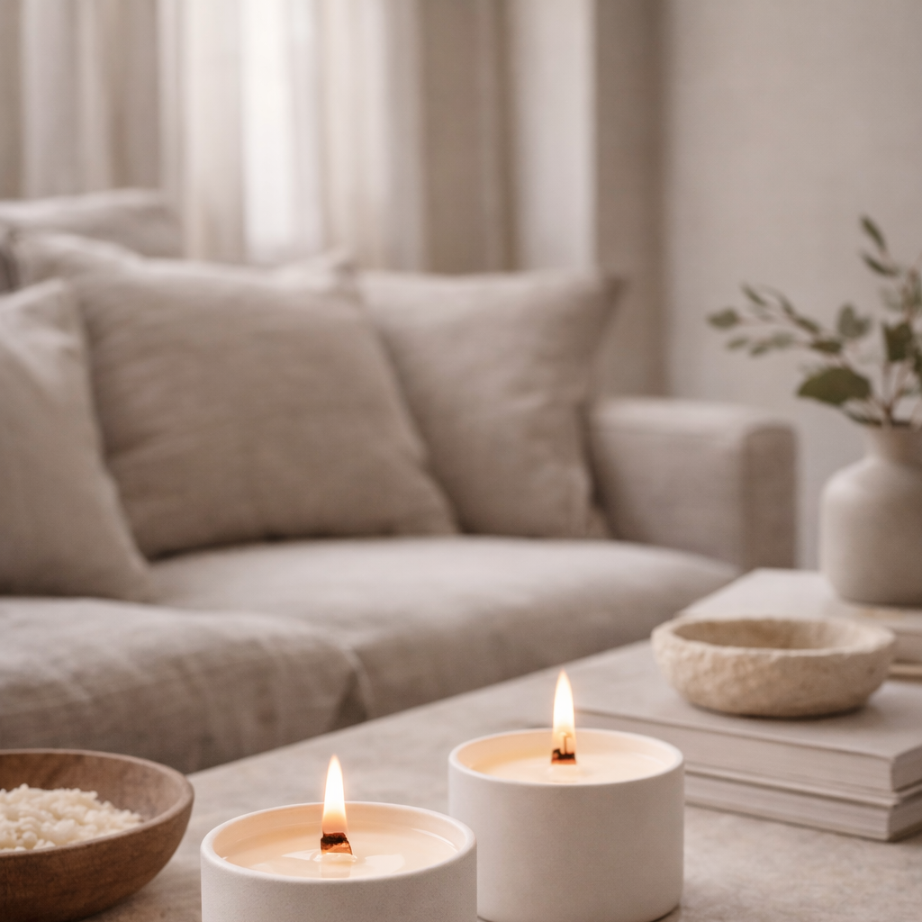 wood wick candles, small batches