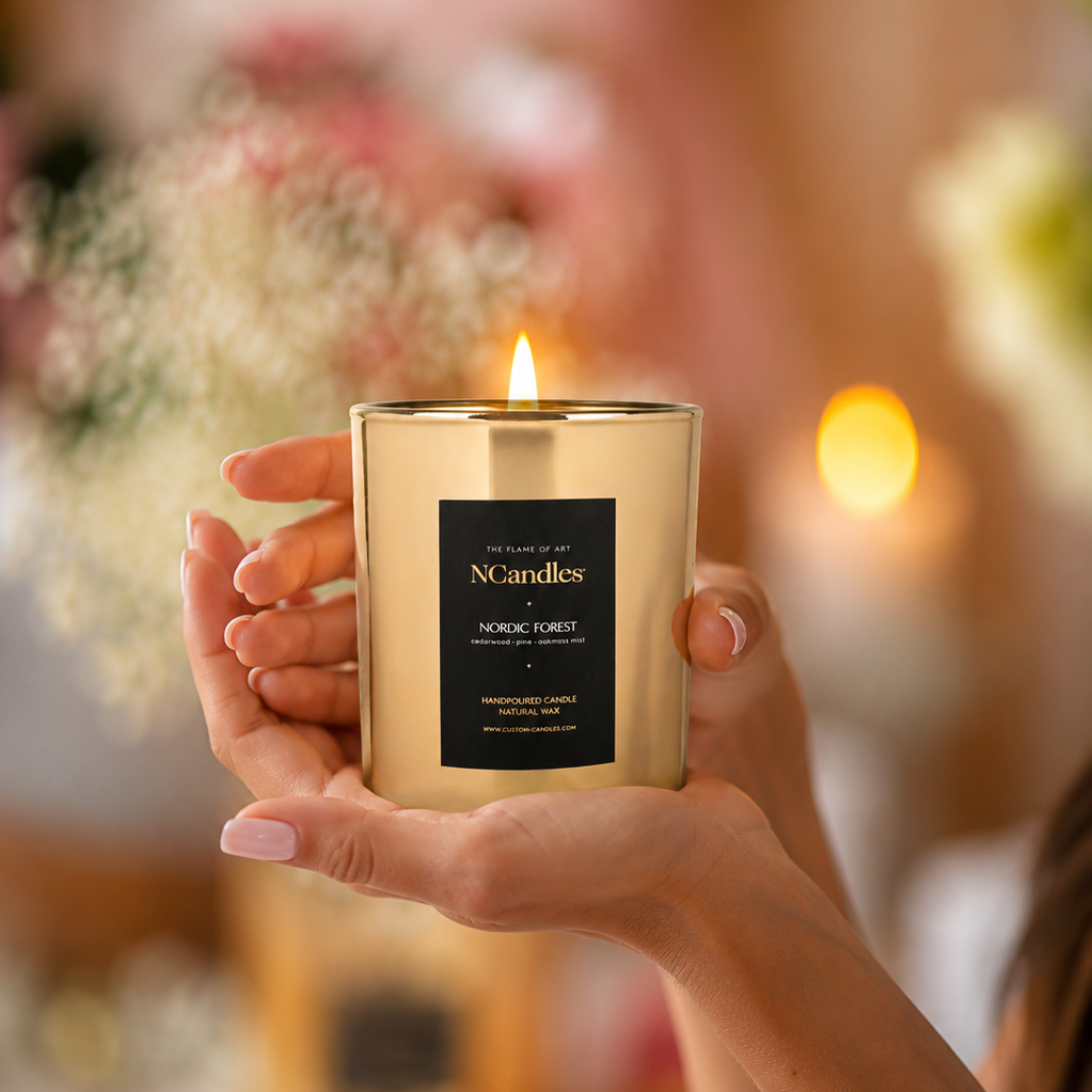 Wood Wick Candle, Luxury Scented Nordic Forest 