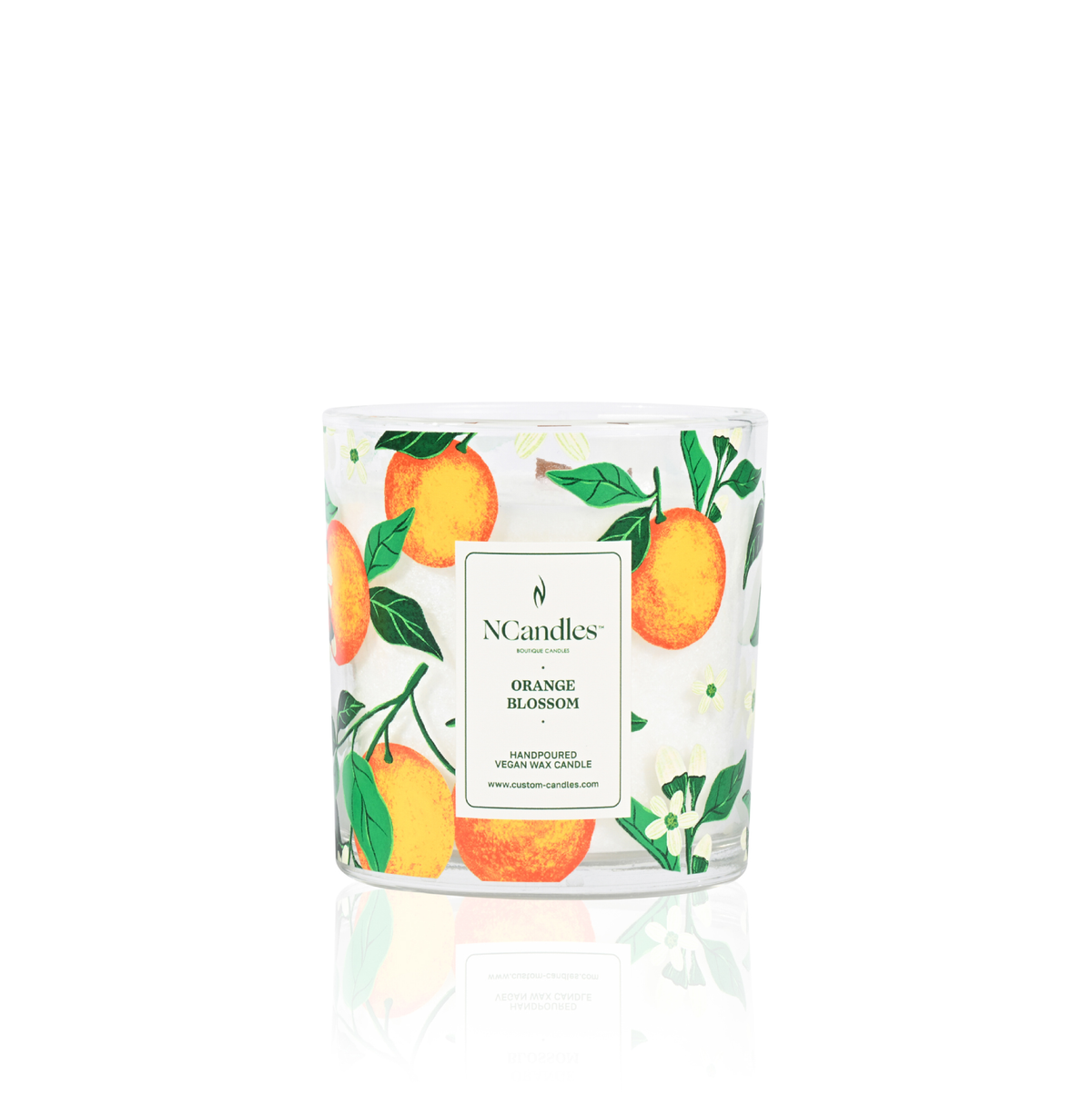 Orange Blossom 3 wick luxury candle, with wood wick - luxury design and packet 