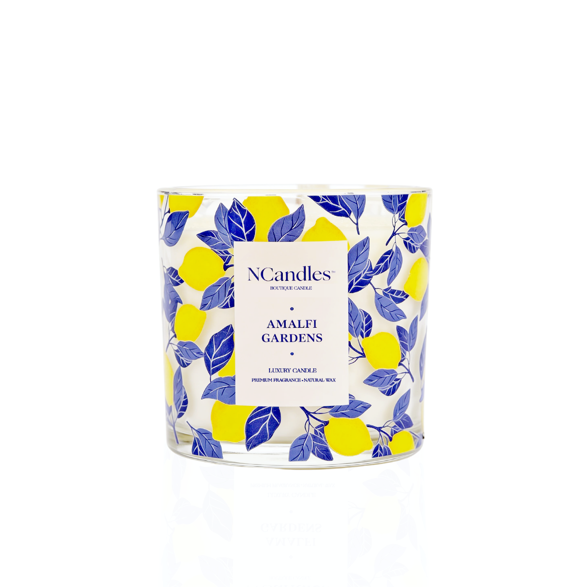 Amalfi Garden large 3-wood wick luxury candle 740g by NCandles