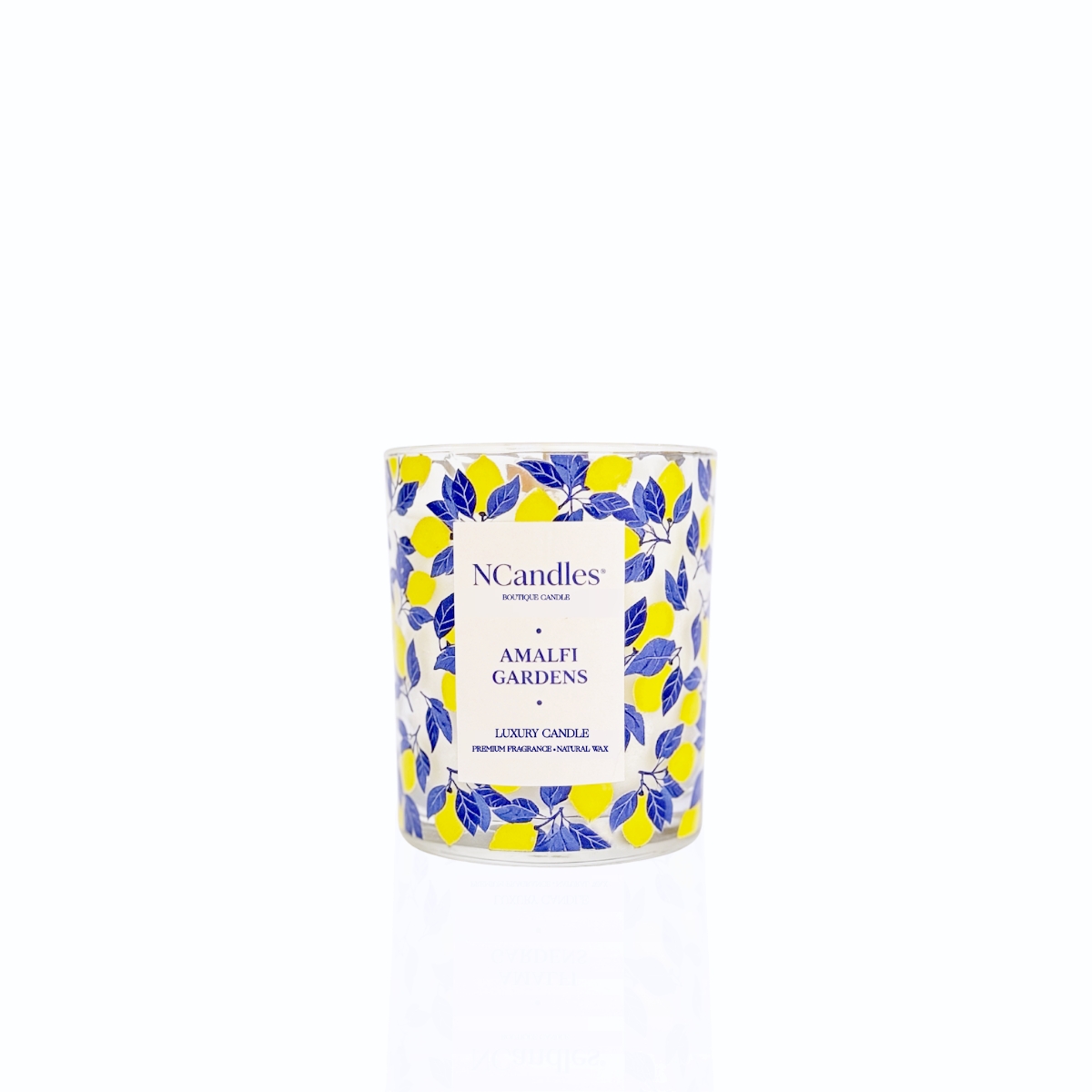 Amalfi Garden luxury citrus scented candle with wood wick 260g by NCandles 