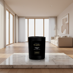 Candle in black matt jar a scandinavian cozy atmosphere 