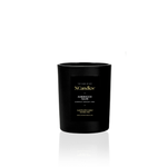 Black wooden wick candle scented with sandalwood