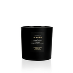 Large candle in black vessels mate NCandles branding on a white background