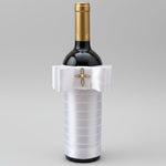 Bottle of wine decorated for baptism ritual