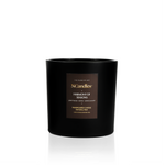 Large candles scented with salt caramel, walnut leaf, NCandles branded, black matt vessel 