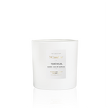 Monoi and Mandarin scented candle, Large Luxury Format in mat white vessel 