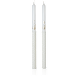 wedding candles ecru lace and gold